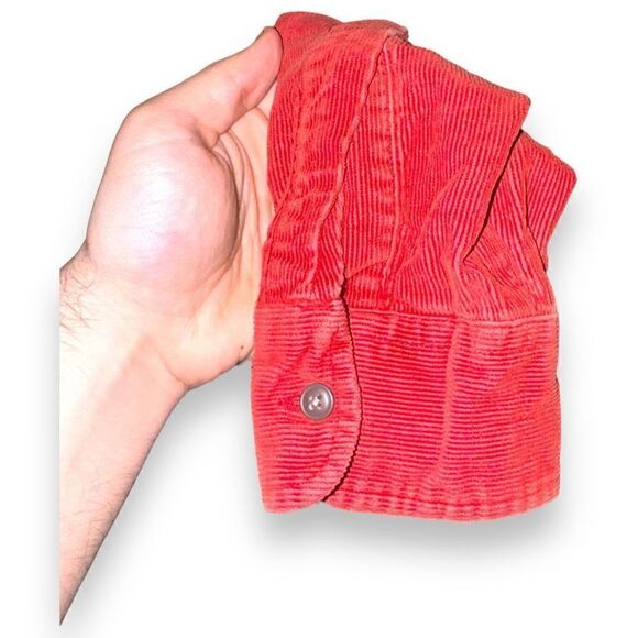80s Chaps Ralph Lauren Red Corduroy Button Down Shirt M - Picture 6 of 7